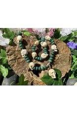 Annette Colby - Jeweler Emerald Valley Turquoise 13 Elk Antler Skull Necklace - AC*