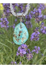 Annette Colby - Jeweler Herkimer Necklace with Turquoise Pendant - AC