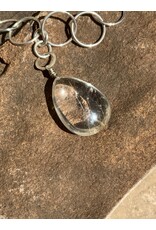 Annette Colby - Jeweler Rutilated Quartz Pendant w/ Sterling Silver Ring Necklace - AC