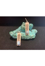 Earrings Kazakhstan Horn Turquoise Silver French Wires - ARG