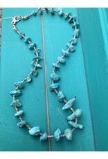 Annette Colby - Jeweler 24" Turquoise Vintage Nugget Shell Strand Necklace  - AC