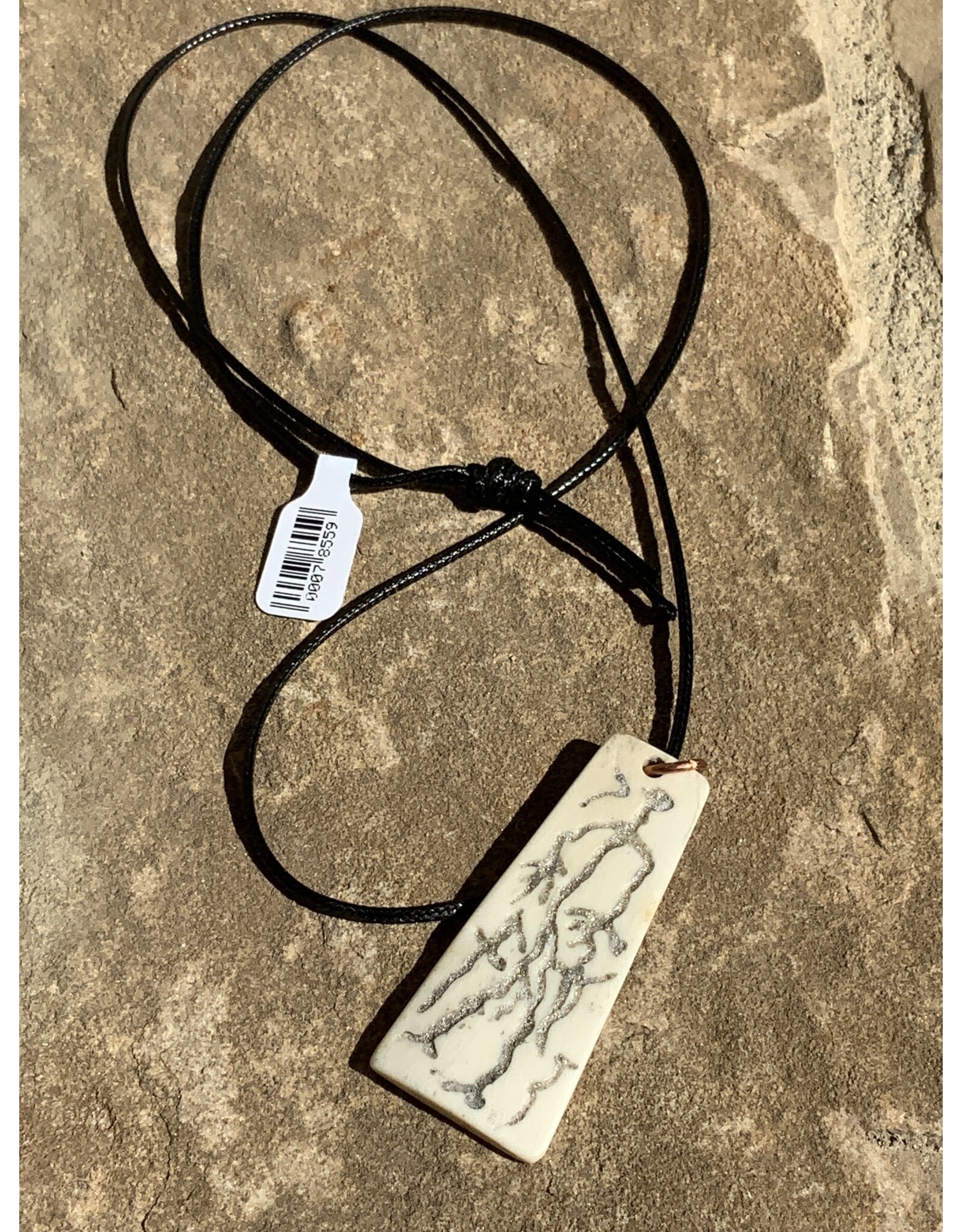 Necklace Kazakhstan Horn with Petroglyphs in Silver - ARG