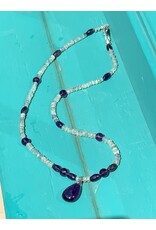 Annette Colby - Jeweler Necklace Amethyst & Blue Flourite & SS - AC
