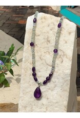 Annette Colby - Jeweler Necklace Amethyst & Blue Flourite & SS - AC