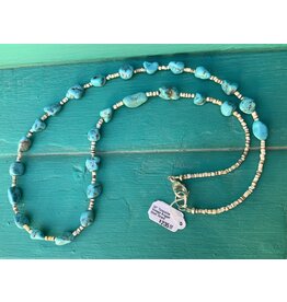 Annette Colby - Jeweler Turquoise Vintage Nugget Shell Strand Necklace  - AC