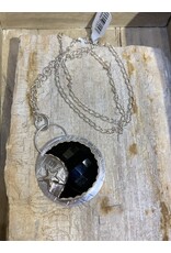 Annette Colby - Jeweler Faceted Black Onyx Crescent Moon Necklace - AC