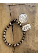 Stamped Fine Silver Bead  Wrap Bracelet - AC