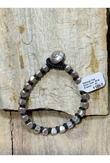 Stamped Fine Silver Bead  Wrap Bracelet - AC