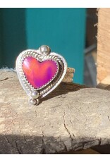 Annette Colby - Jeweler Ring Nova Opal Heart Red Purple size 7.5 - AC