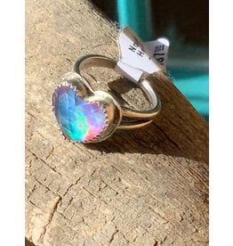 Annette Colby - Jeweler Nova Opal Quartz Heart Ring Size 7 - AC