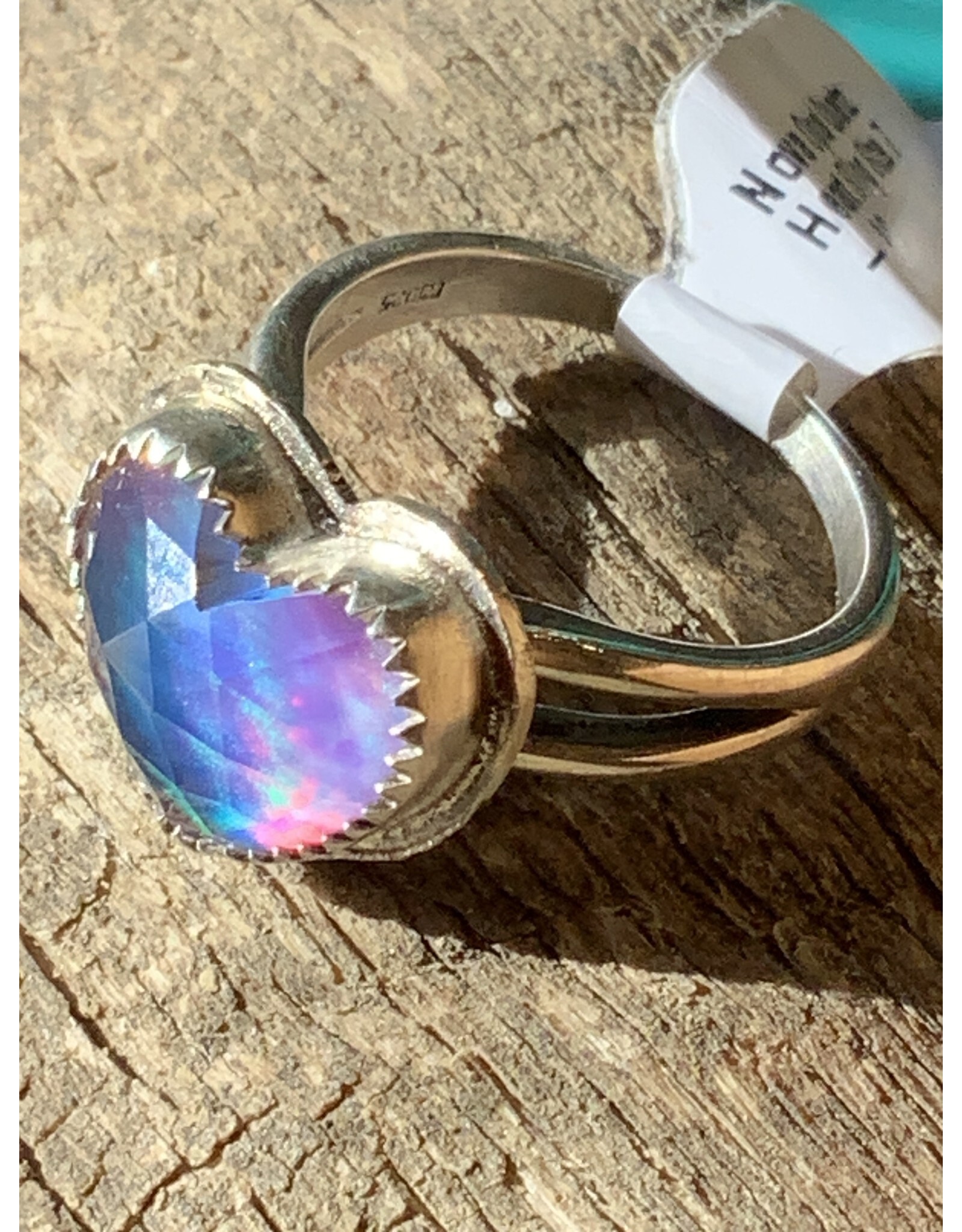 Annette Colby - Jeweler Nova Opal Quartz Heart Ring Size 7 - AC