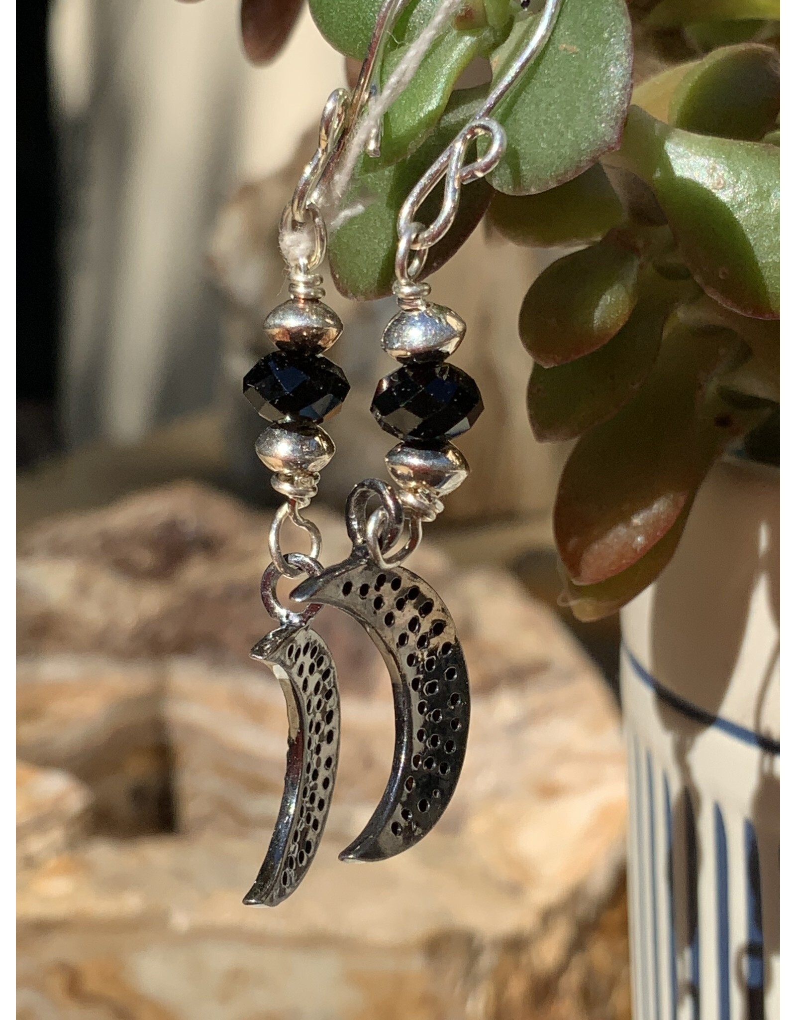 Annette Colby - Jeweler Crescent Moon Spinel Earrings -  AC
