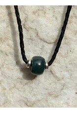 Jade on Goat Skin Leather Cord Necklace - AC