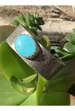 Annette Colby - Jeweler Cuff "Spirit" Fine Silver & Kingman Turquoise  - AC