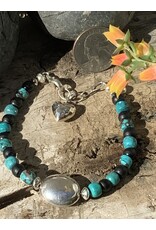 Turquoise with Sterling Oval Bead Bracelet