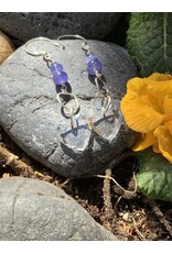 Annette Colby - Jeweler Earrings Tanzanite & Swarovski Hearts Sterling Silver - AC