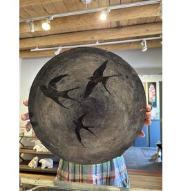 Embrace Silence 16" Round Swallow Painting - AC