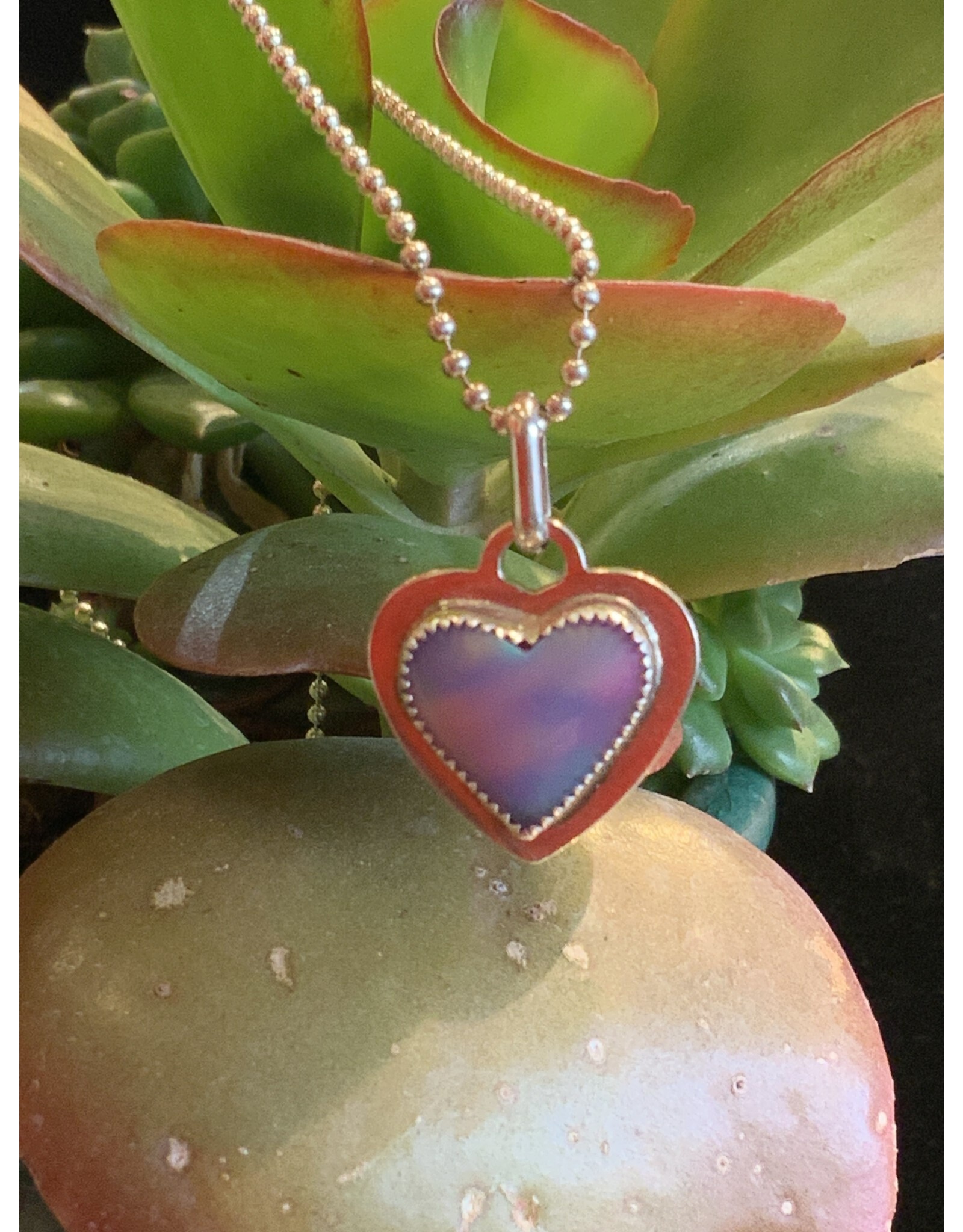 Annette Colby - Jeweler Necklace Nova Opal Heart & Sterling Silver - AC