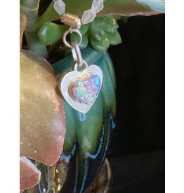 Annette Colby - Jeweler Necklace Moonstone and SS Nova Opal Heart - AC