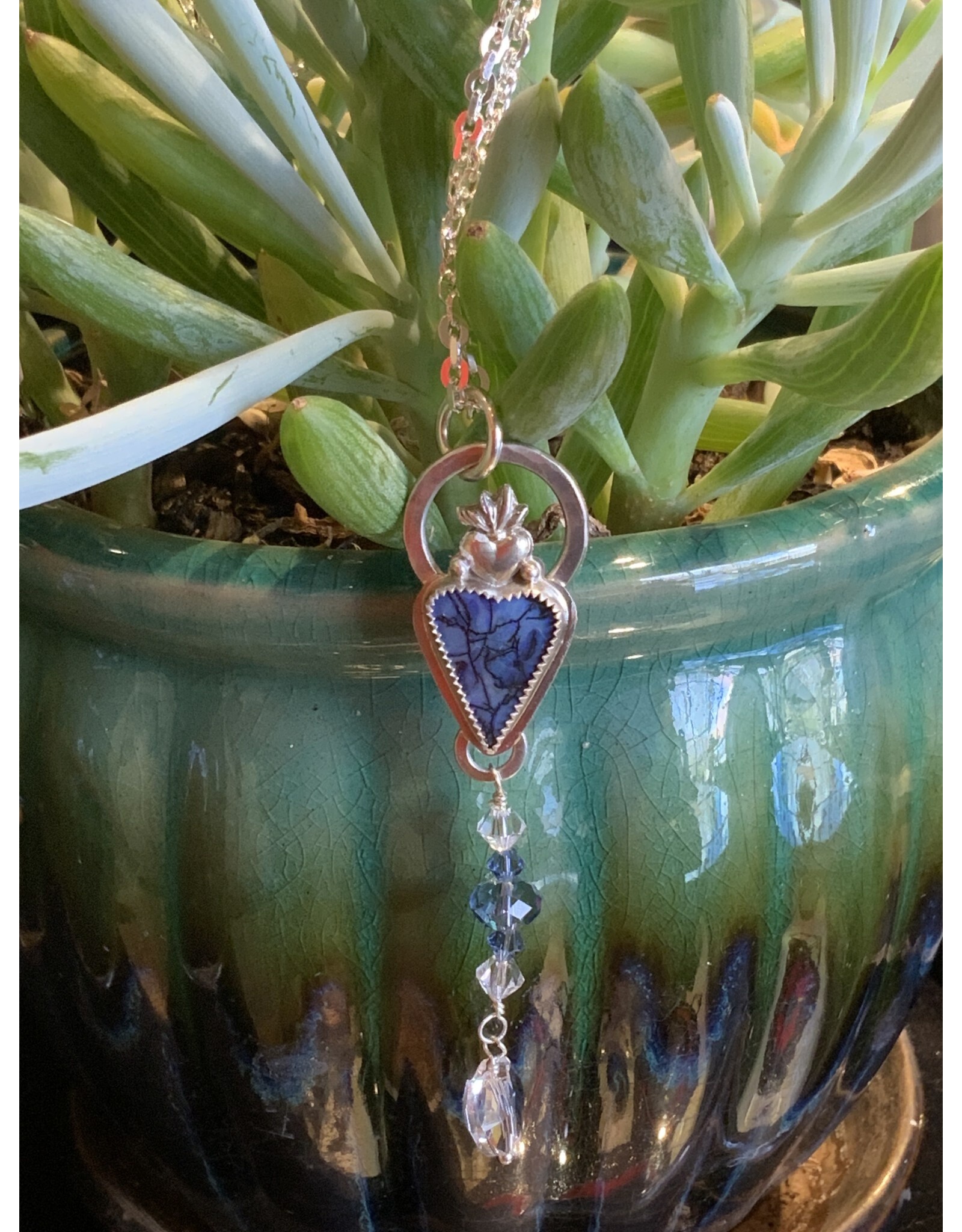 Annette Colby - Jeweler Necklace Australian Monarch Opal Swarovski SS Chain & Clasp - AC