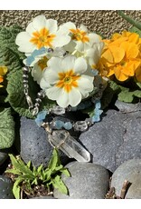 Annette Colby - Jeweler Necklace Hand Chisled Aquamarine & Quartz & SS - AC