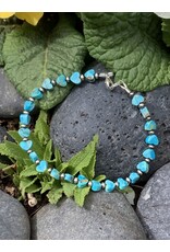 Annette Colby - Jeweler Kingman Turquoise Hearts 8" Bracelet   -  AC