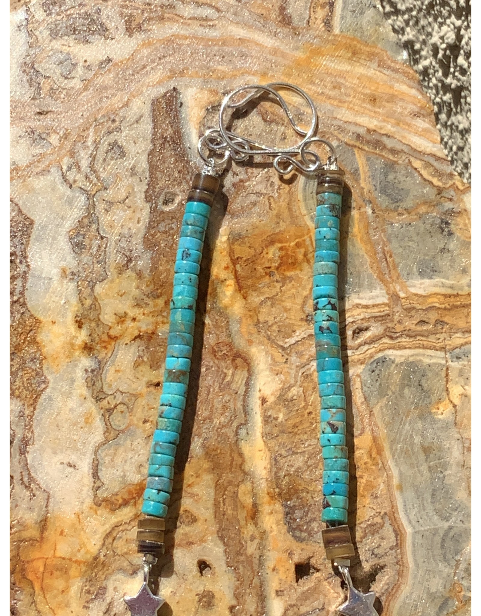 Annette Colby - Jeweler Earring Turquoise Heishi SS Charm - AC