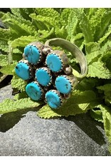 Annette Colby - Jeweler Kingman Turquoise 7 Stone Ring 5.5  - AC
