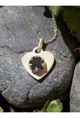 Annette Colby - Jeweler Black Druzy Necklace SS Heart - AC