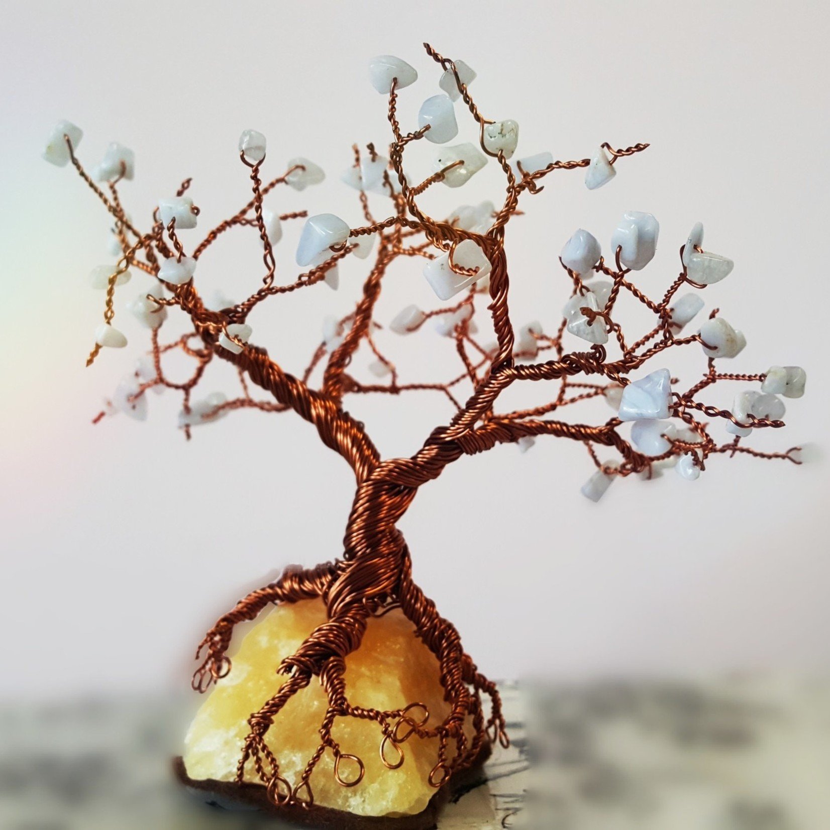 Yellow Calcite, Blue Lace Agate Tree