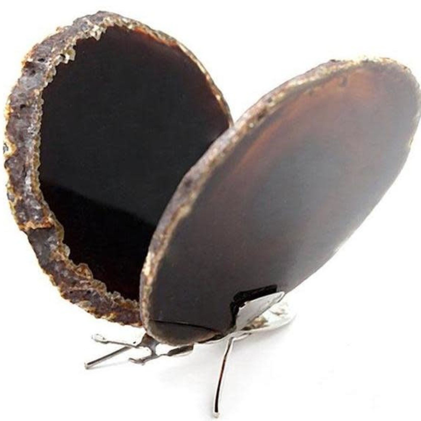 Black Agate Slice Butterfly