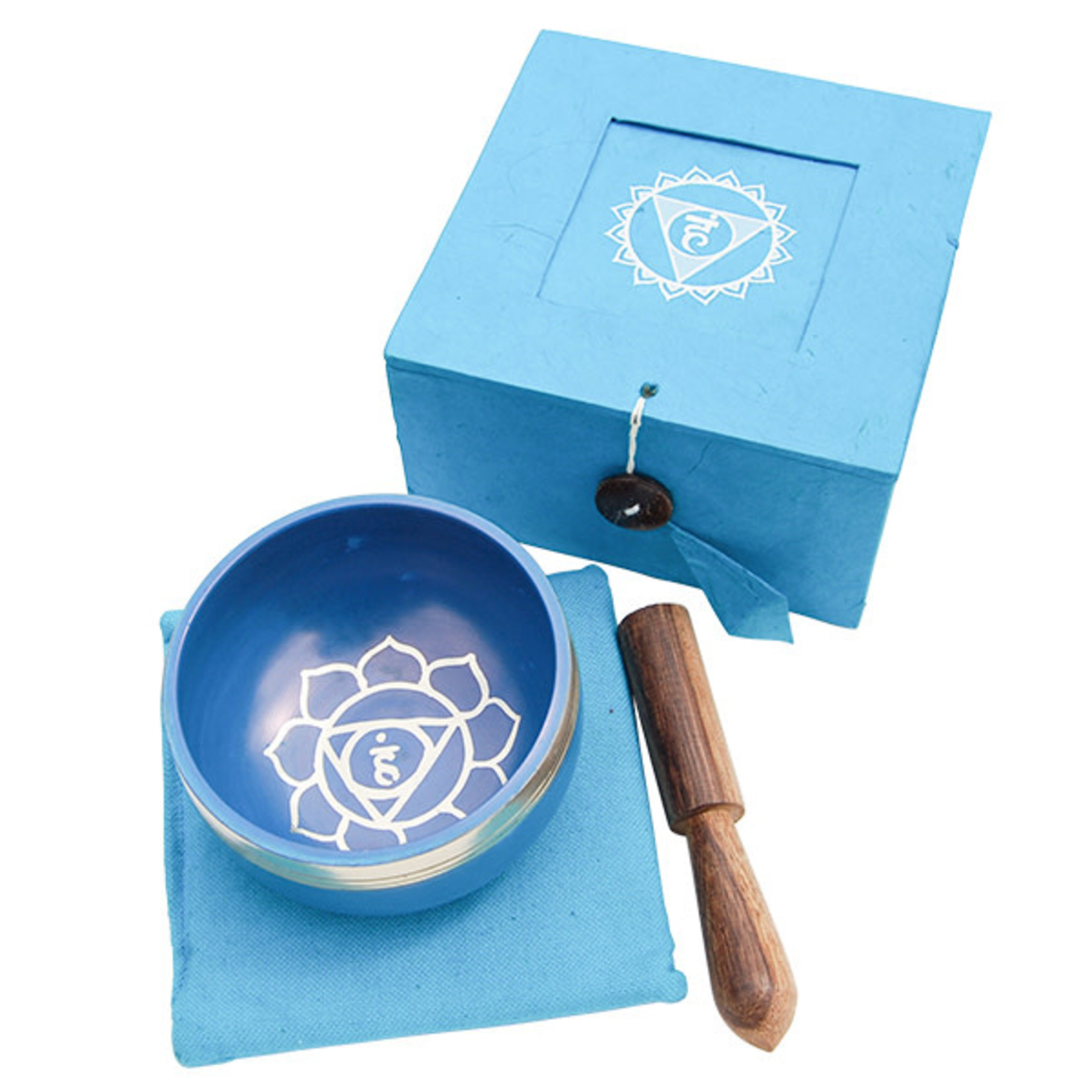 Tibetan Singing Bowl Throat Chakra - LT Blue