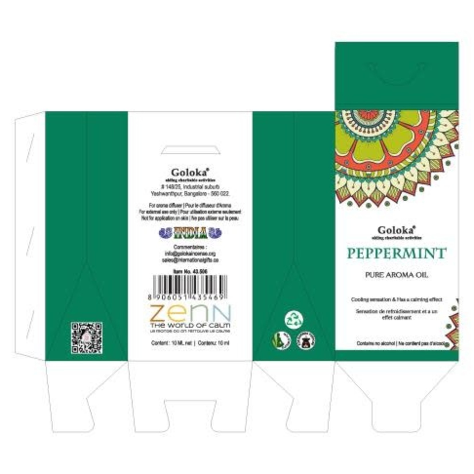Peppermint Pure Aroma Oil - Goloka