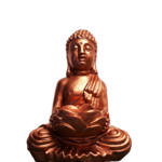 M&SG Copper Gautama Buddha w Lotus Flower T-Light Holder