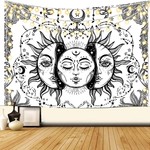 Sun & Moon Tapestry  White