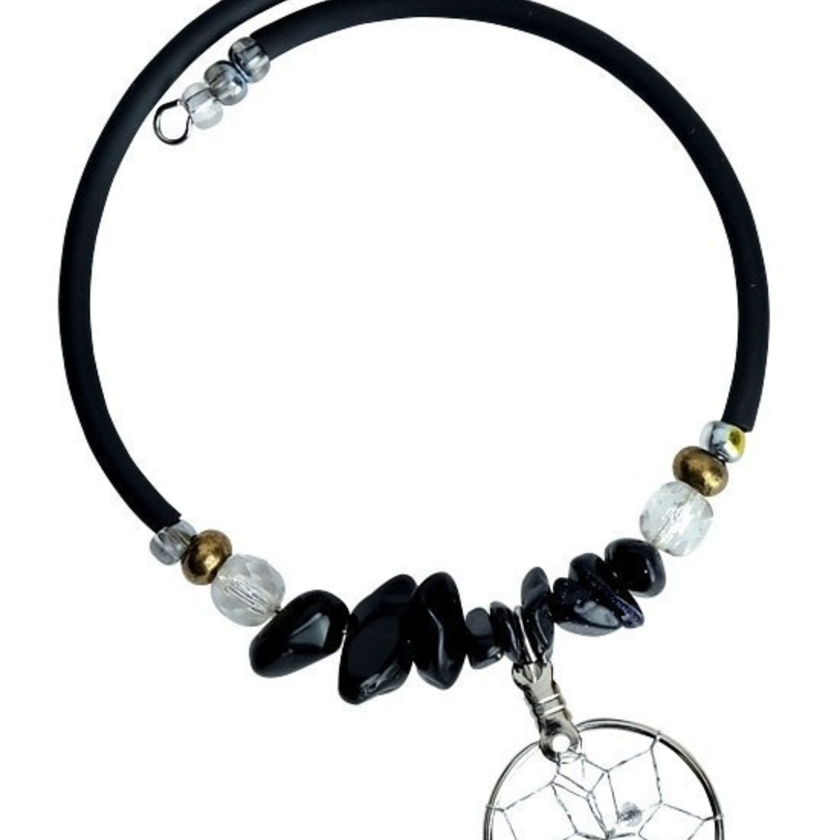 Dream Catcher Coil Bracelet with Blue Goldstone