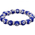 Dark Blue Evil Eye w/Crystal Bracelet