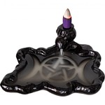 Ceramic Incense Holder/Backflow – Black  Om