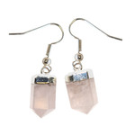 Rose Quartz Faceted Point Earrings