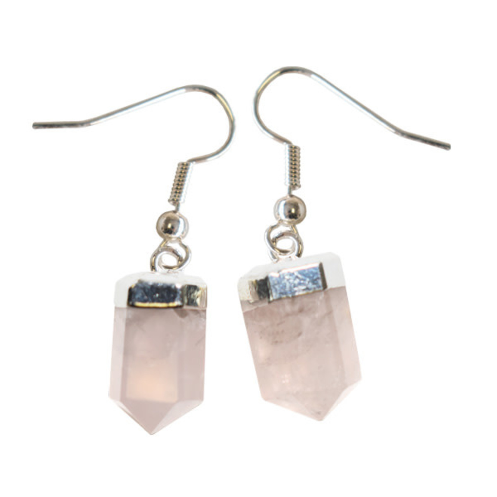 Rose Quartz Faceted Point Earrings