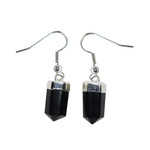 Black Obsidian Faceted Point Earrings