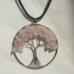 Tree Of Life Rose Quart Necklace