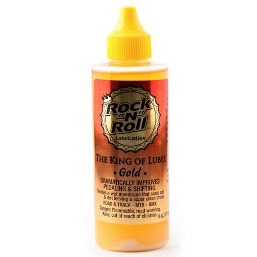 RockNRoll Gold Bike Chain Lube 4 fl oz, Drip Big Wheel Cycles USA