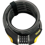 ONGUARD OnGuard Doberman Combo Cable Lock: 6' x 15mm, Gray/Black/Yellow