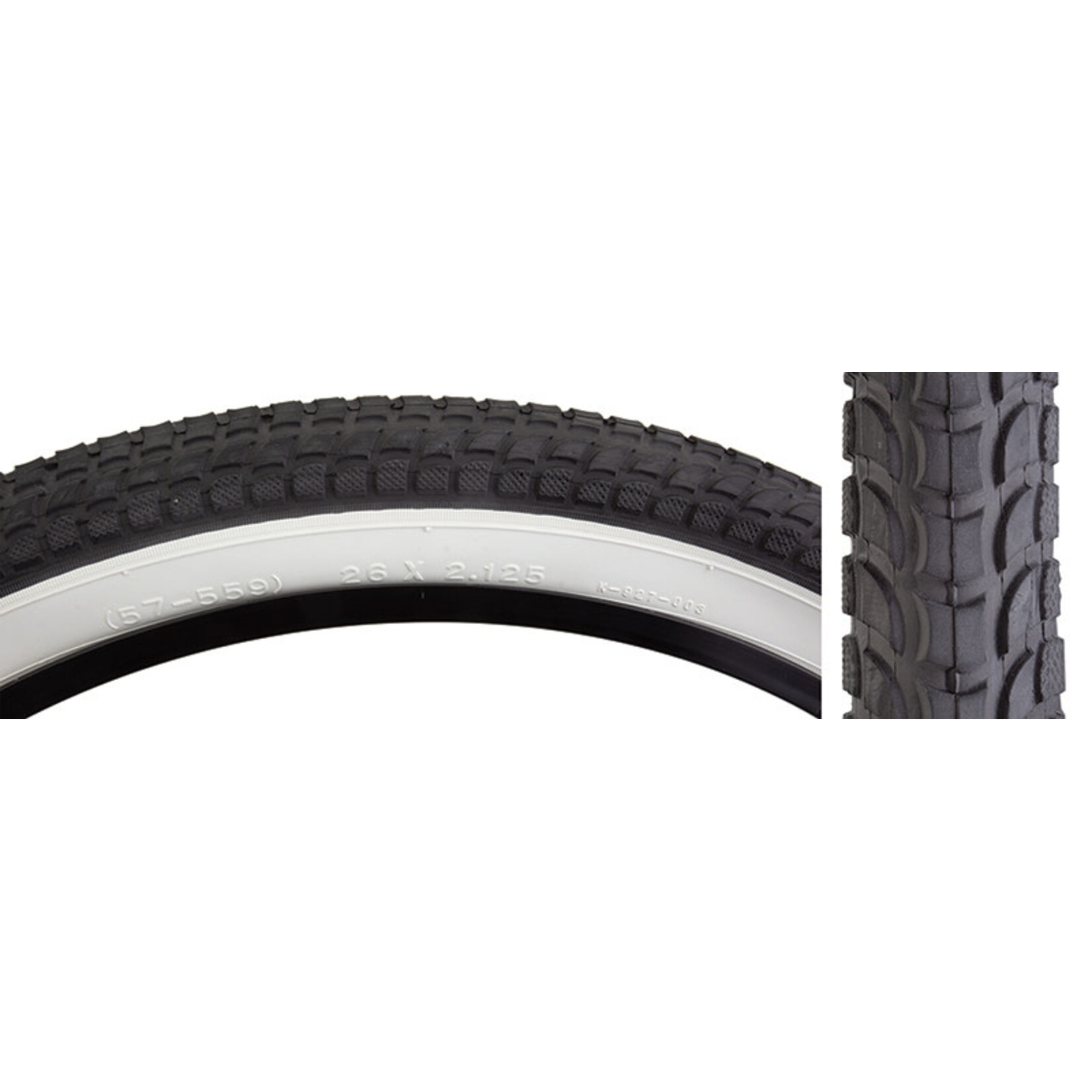 SUNLITE TIRES SUNLT 26x2.125 BK/WH CRUISER K927w/SUN LOGO KOMFORT