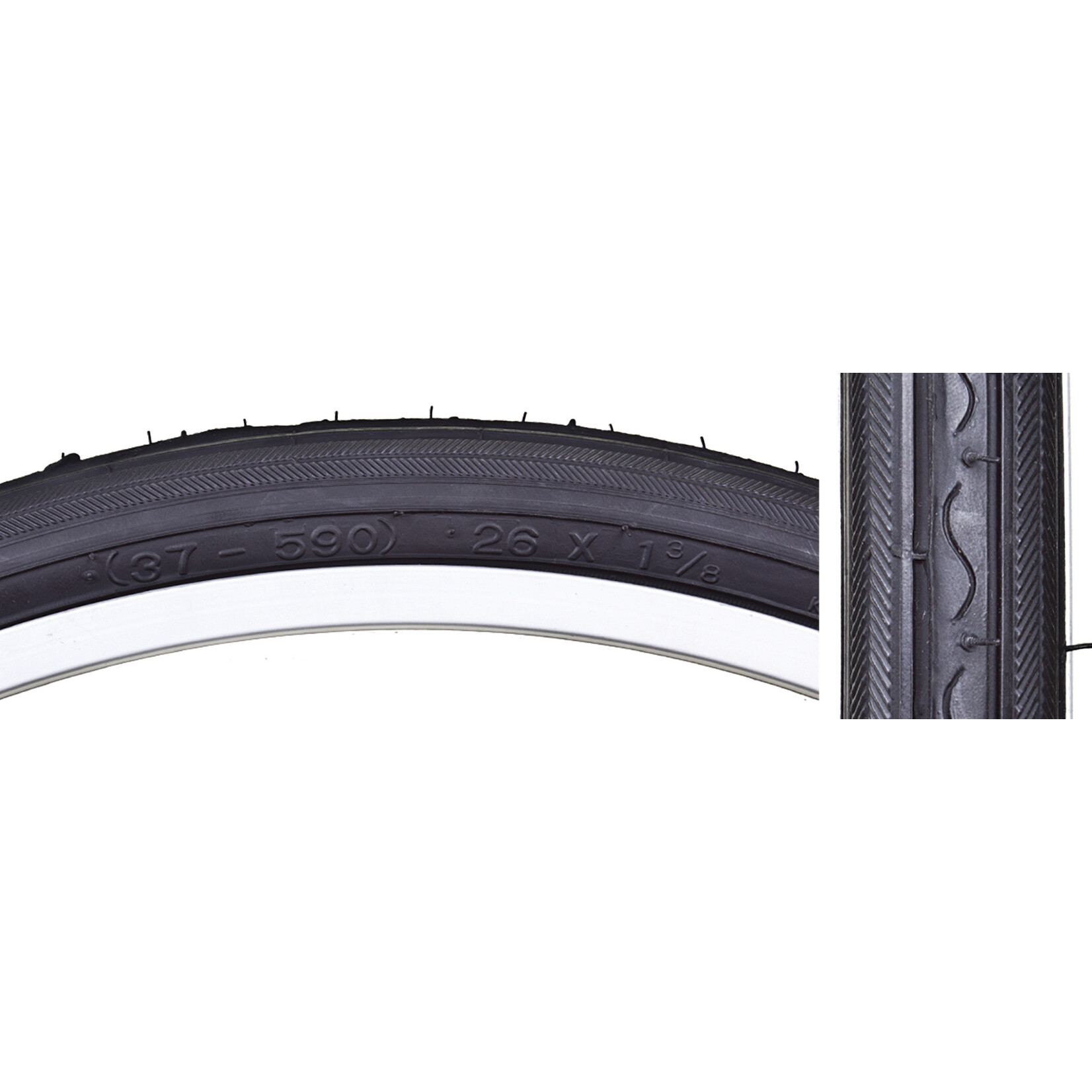 SUNLITE TIRES SUNLT 26x1-3/8 BK/BK RD K40