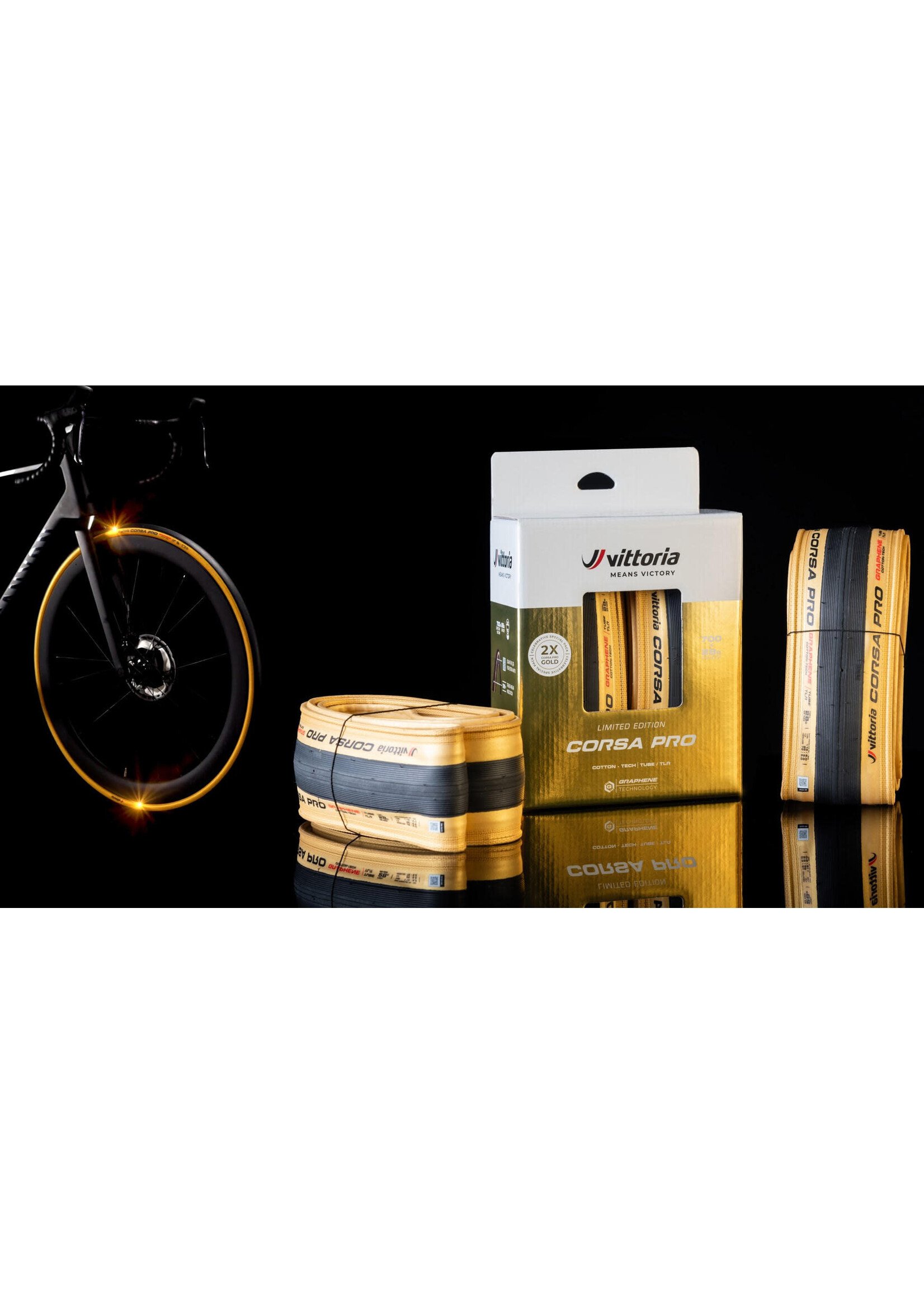 VITTORIA Double Pack Corsa Pro 28-622 fold TLR gold-blk-blk G2.0