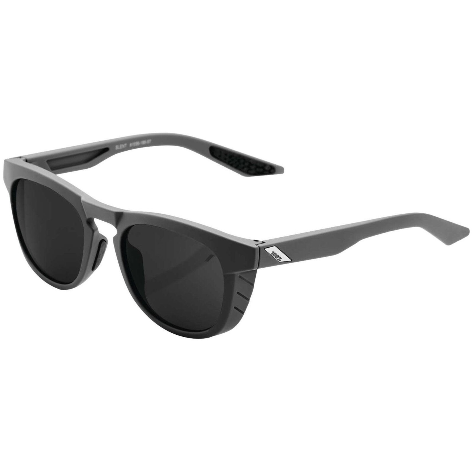100% Slent Sunglasses, Soft Tact Cool Grey frame - Smoke Lens