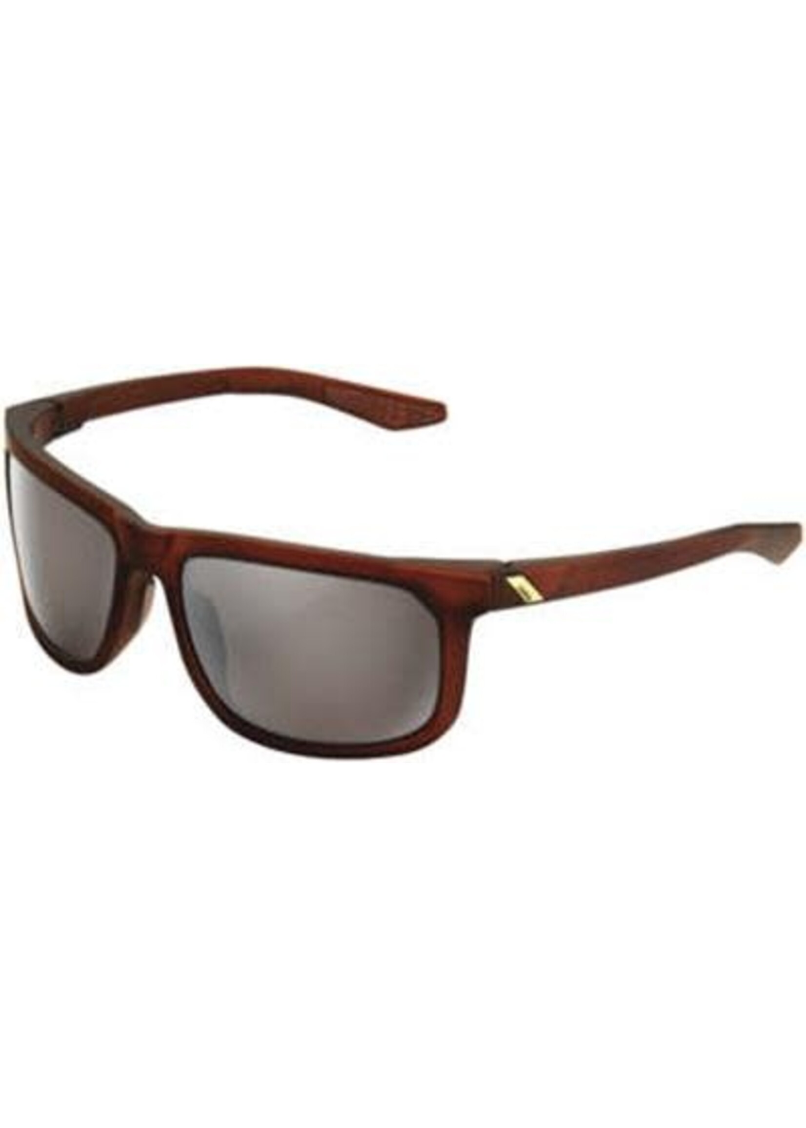 100% Hakan Sunglasses, Soft Tact Rootbeer frame - HiPER Silver Mirror Lens