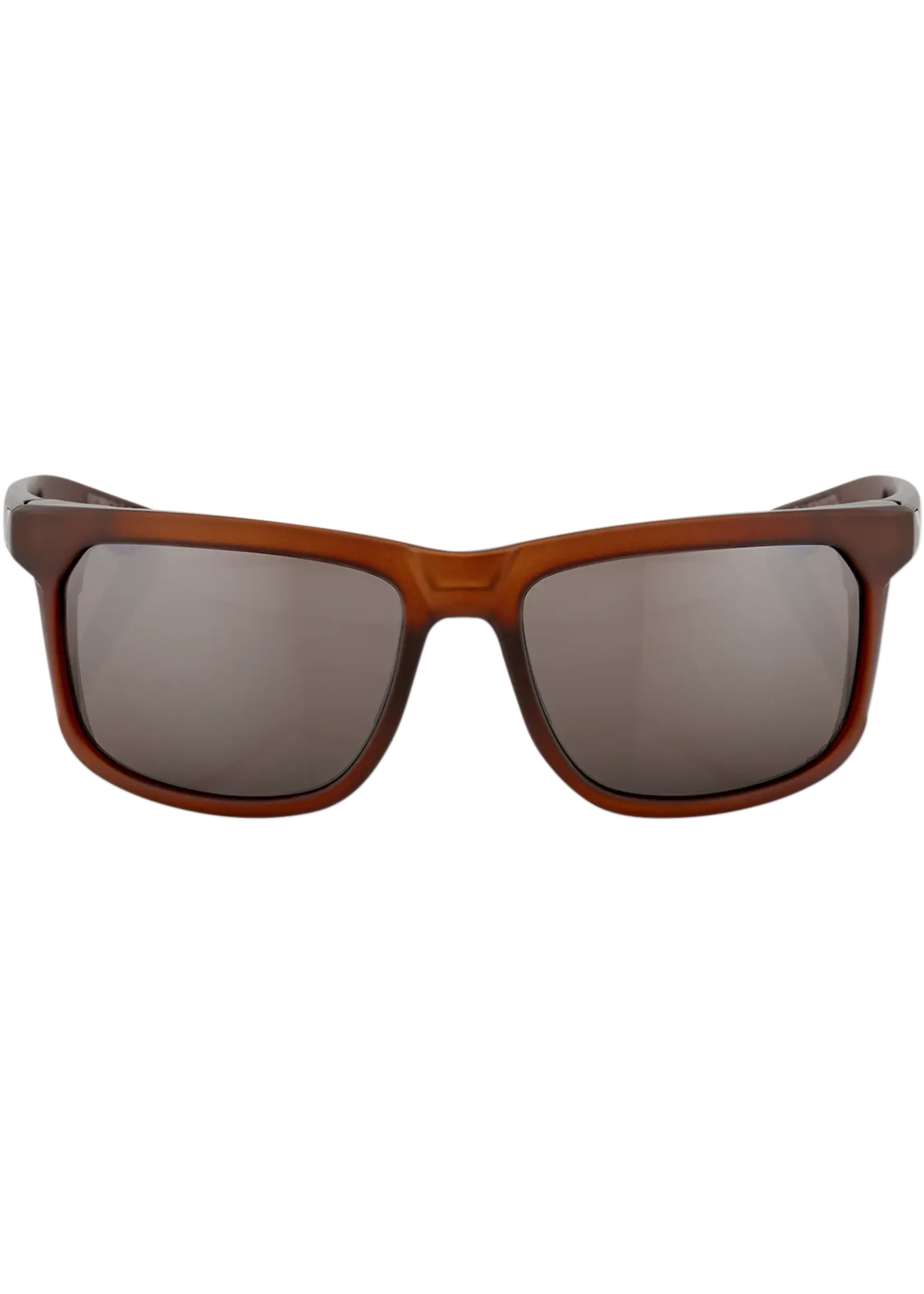 100% Hakan Sunglasses, Soft Tact Rootbeer frame - HiPER Silver Mirror Lens